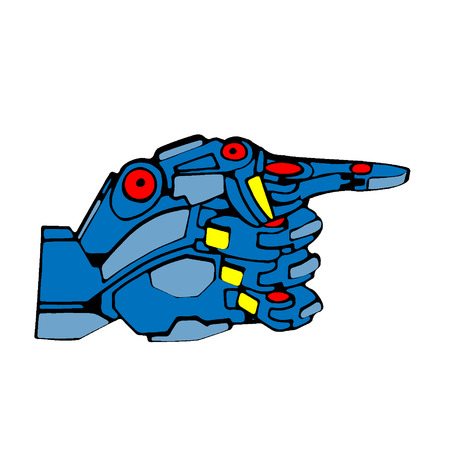 Blue Robot Hand Pointerのイラスト素材