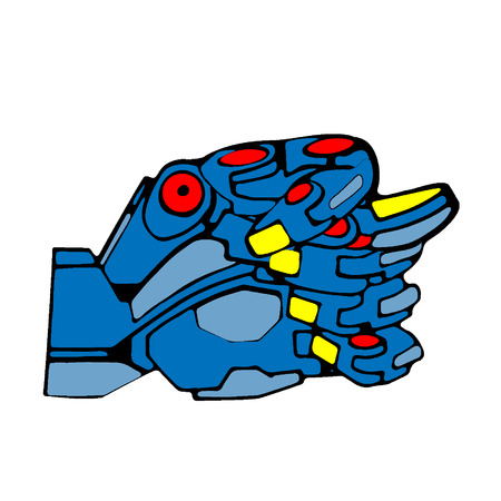 Blue Robot Hand Figのイラスト素材