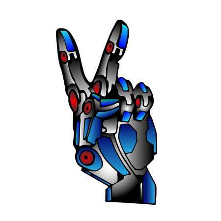 Steel Robot Hand Victoryのイラスト素材