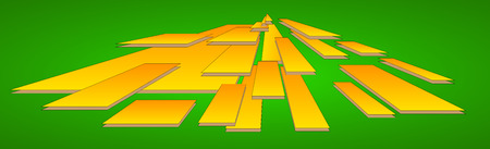 Flying Boards on Green Backgroundのイラスト素材