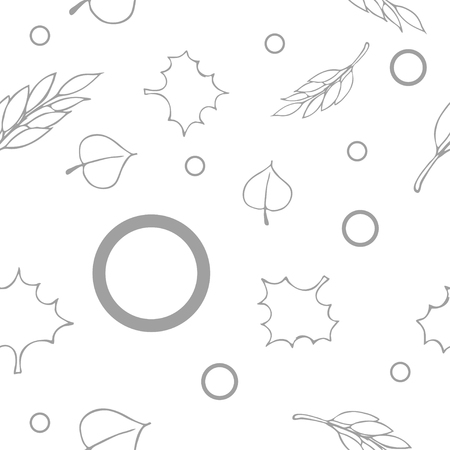 Creative monochrome vector illustration with leaves. Seamless pattern.のイラスト素材