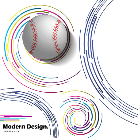 Abstract vector baseball ball on modern background.のイラスト素材