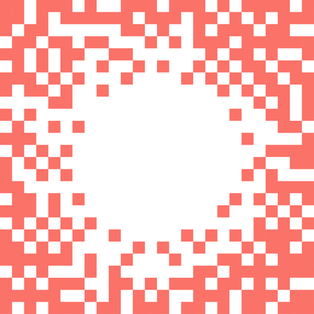 Abstract vector background with circle in center of image in Living Coral color.の写真素材