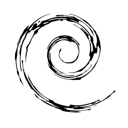 Creative spiral design with hand drawn brush and easy to change color.のイラスト素材