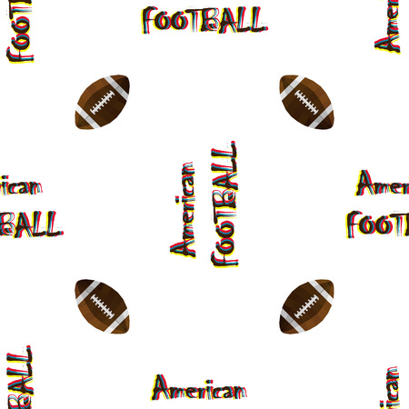 Scattered american football game objects in polygonal style. Vector seamless pattern.のイラスト素材