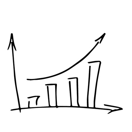Vector drawing of a diagram with an up trend.のイラスト素材