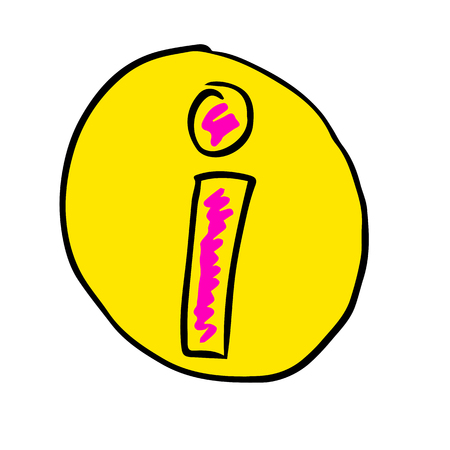 Free hand vector drawing of information sign isolated on white.のイラスト素材