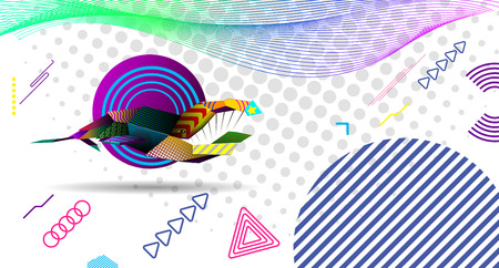 Creative vector illustration of bowhead whale on a background in pop art style.のイラスト素材