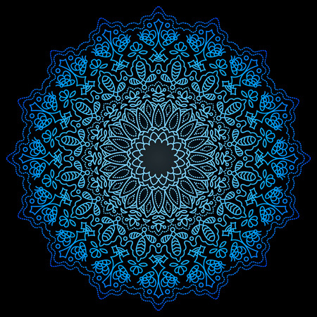 Vintage decorative elements. Abstract background in blue tonesのイラスト素材