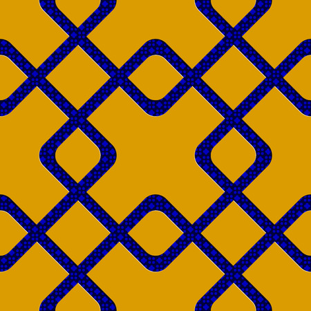 Seamless Square Pattern. Vector Background in blue and yellow tonesのイラスト素材