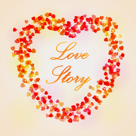 Wedding day card. Heart with place for your text. Vector illustration.のイラスト素材