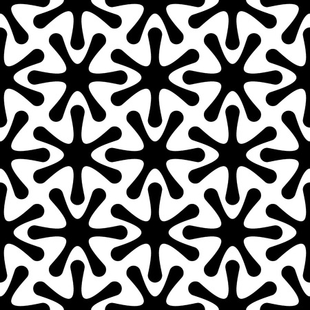 Vector seamless pattern in black and white. Universal repeating geometric abstract background.のイラスト素材