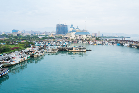 city harbor and blue oceanのeditorial素材