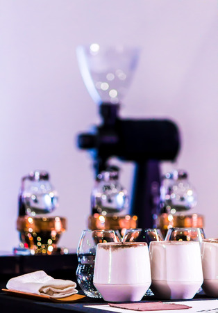 Siphon Coffee or Vacuum Coffee is full immersion tasteful, Blended smell and taste of
roasted coffee with direct contact boiled water.の写真素材