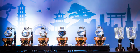 Siphon Coffee or Vacuum Coffee is full immersion tasteful, Blended smell and taste of
roasted coffee with direct contact boiled water.の写真素材
