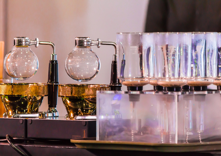 Siphon Coffee or Vacuum Coffee is full immersion tasteful, Blended smell and taste of
roasted coffee with direct contact boiled water.の写真素材