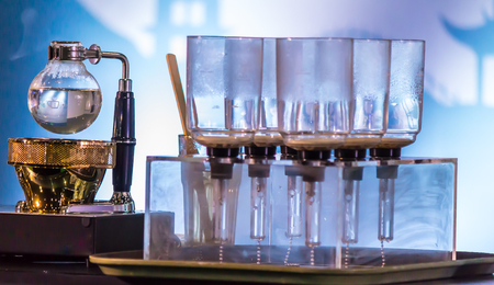 Siphon Coffee or Vacuum Coffee is full immersion tasteful, Blended smell and taste of
roasted coffee with direct contact boiled water.の写真素材
