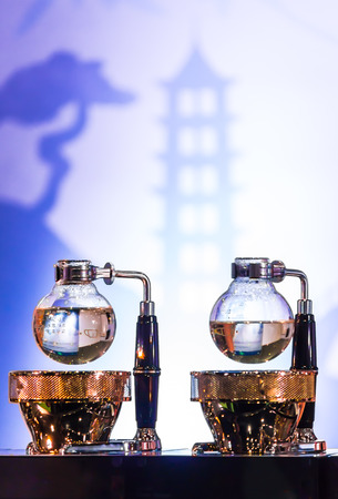 Siphon Coffee or Vacuum Coffee is full immersion tasteful, Blended smell and taste of
roasted coffee with direct contact boiled water.の写真素材
