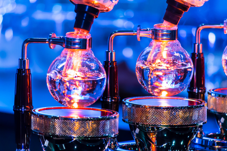 Siphon Coffee or Vacuum Coffee is full immersion tasteful, Blended smell and taste of
roasted coffee with direct contact boiled water.の写真素材