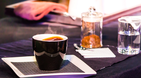 Syphon Coffee or Vacuum Coffee is full immersion tasteful, The picture show syphon coffee ready to drink.の写真素材