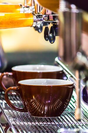 Beauty art in design on part and element of modern espresso coffee maker.の写真素材