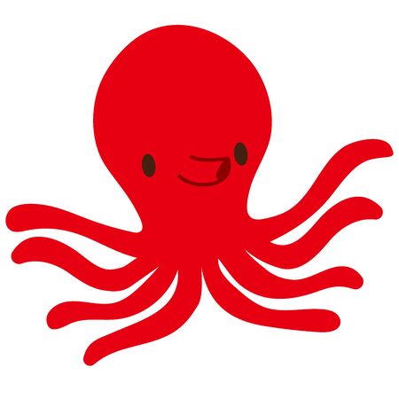 Illustration of a simplified cute octopus.のイラスト素材