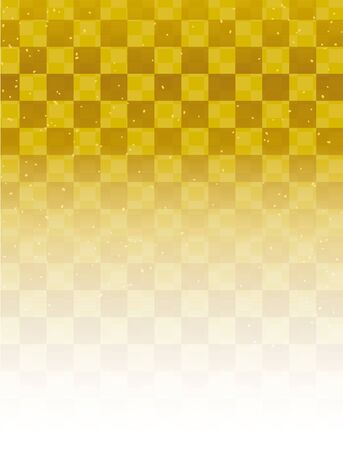Checkerboard pattern and gold leaf Japanese-style materialのイラスト素材