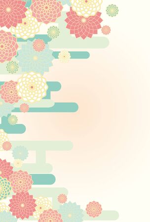 Flower background material Japanese-style spring portraitのイラスト素材
