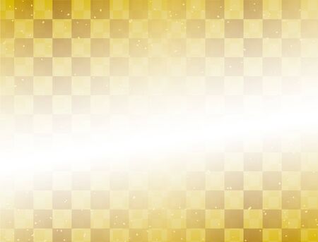 Checkerboard pattern and gold leaf Japanese-style materialのイラスト素材