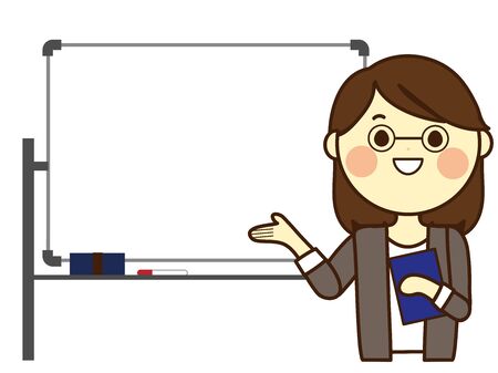 Women explaining and whiteboardのイラスト素材