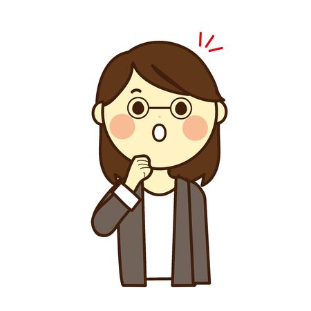 Woman Notice discovers flashingのイラスト素材