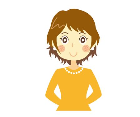 Smiling woman with her back handのイラスト素材