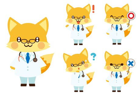 Fox Doctor Setのイラスト素材