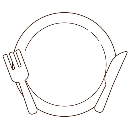 Plate fork knifeのイラスト素材