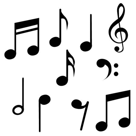 Icon set of musical notes, music symbols.のイラスト素材