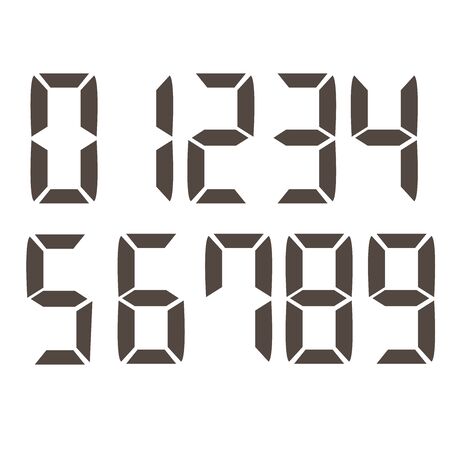 Material set of digital-style numbers.のイラスト素材