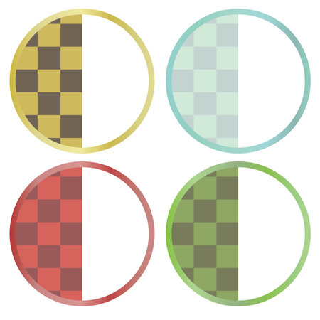 A set of Japanese-style frame material with a checkered pattern.のイラスト素材