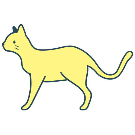 Illustration of a cat seen from the side. stand.のイラスト素材