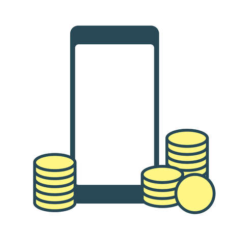 Earn pocket money with smartphones, coins, and side businesses.のイラスト素材