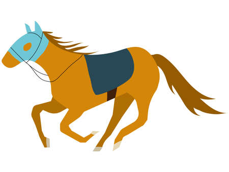 Clip art of a running racehorse wearing a mask.のイラスト素材