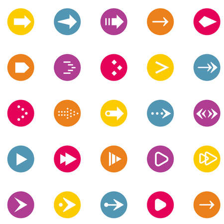 A set of simple and cute arrow icons. Editable with vector data.のイラスト素材