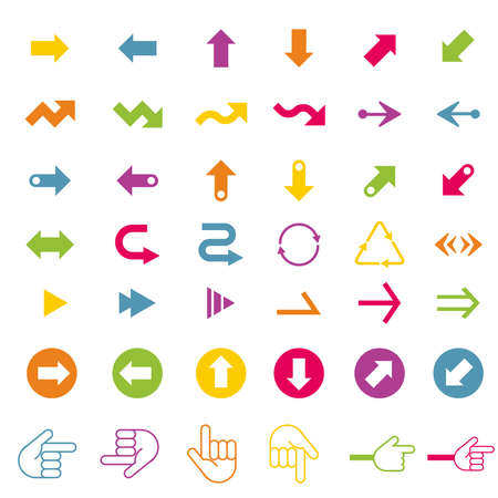 A set of simple and cute arrow icons. Editable with vector data.のイラスト素材