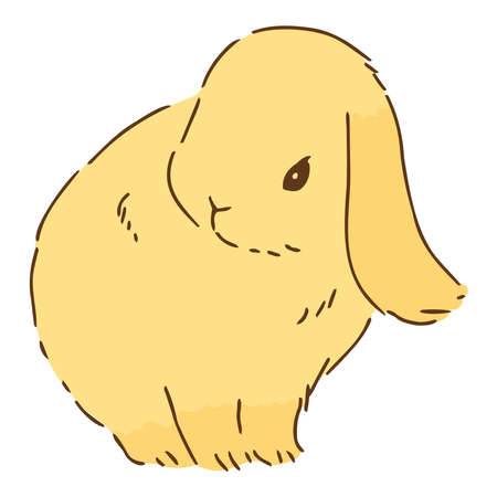 Clip art of rabbit with drooping ears. Lop ear.のイラスト素材
