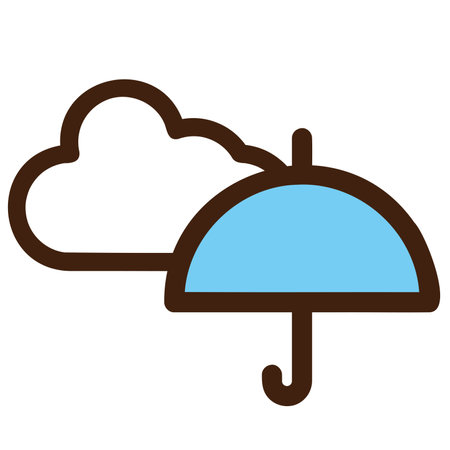 Simple and cute umbrella and cloud icons.のイラスト素材