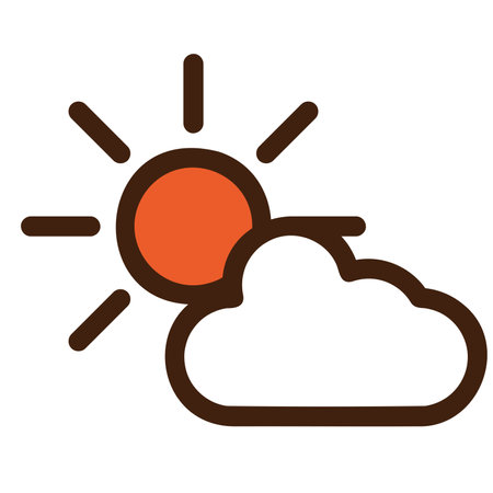 Simple and cute sun and cloud icons.のイラスト素材