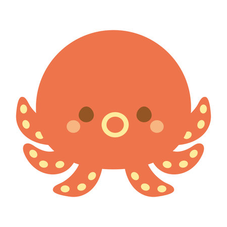 cute octopus animal cartoon vector illustration graphic design in flat style. Illustration for children.のイラスト素材