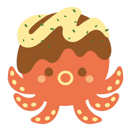 Cute cartoon octopus vector illustration. Cute cartoon octopus vector illustration.のイラスト素材