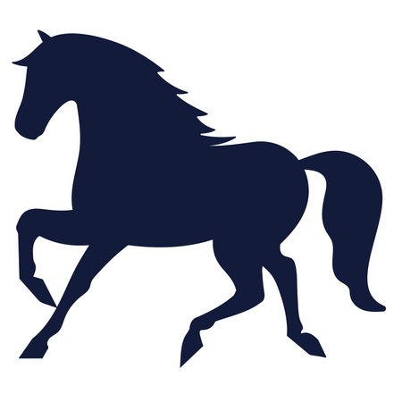 Silhouette of a horse on a white background, vector illustrationのイラスト素材