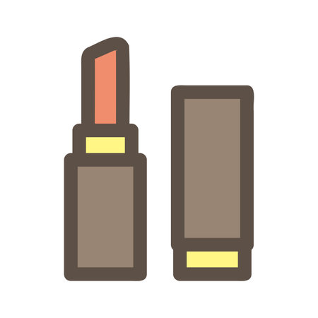 Simple red lipstick illustration. Cosmetics.のイラスト素材