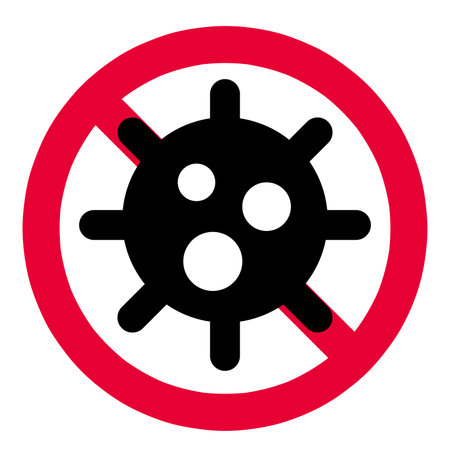Icons that prohibit viruses and pathogens.のイラスト素材